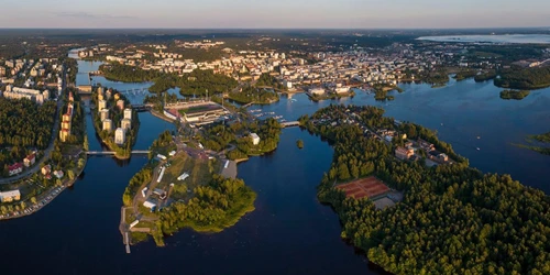 Aerial view of the the Port of Oulu, Finland