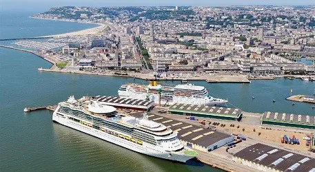 Aerial view of the the Port of Paris (Le Havre), France