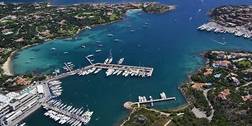 Aerial view of the Porto Cervo, Sardinia, Italy
