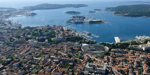 Aerial view of the the Port of Pula, Croatia