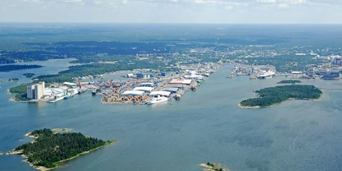 Aerial view of the the Port of Rauma, Finland