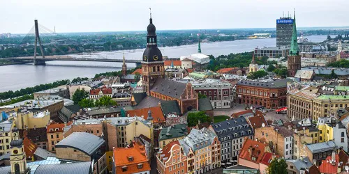 Aerial view of the the Port of Riga, Latvia
