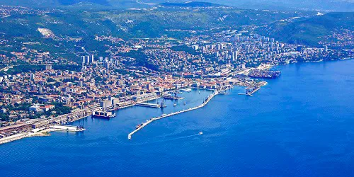 Aerial view of the the Port of Rijeka, Croatia