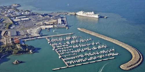 Aerial view of the the Port of Roscoff, France