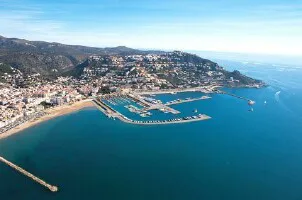 Aerial view of the the Port of Roses, Spain