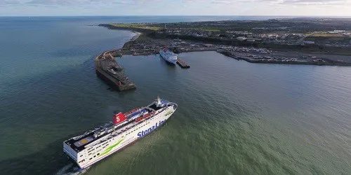 Aerial view of the the Port of Rosslare Harbour, Ireland