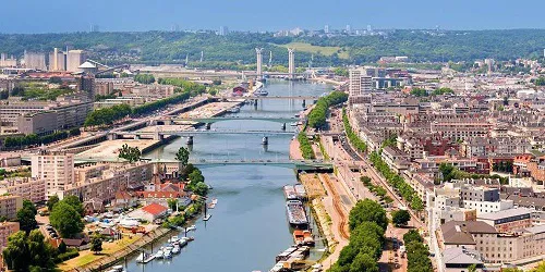 Aerial view of the the Port of Rouen, France