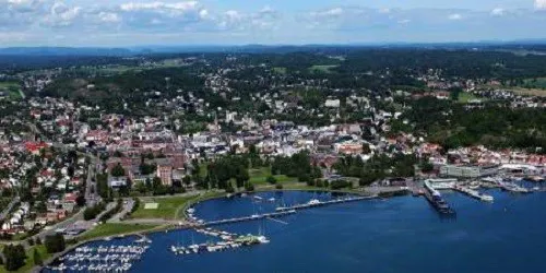 Aerial view of the the Port of Sandefjord, Norway