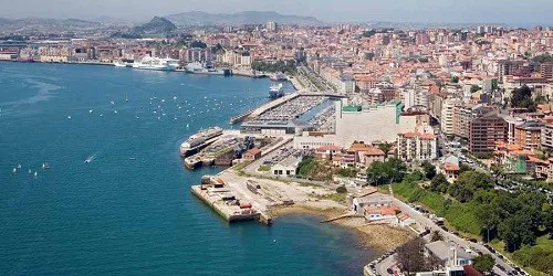 Aerial view of the the Port of Santander, Spain