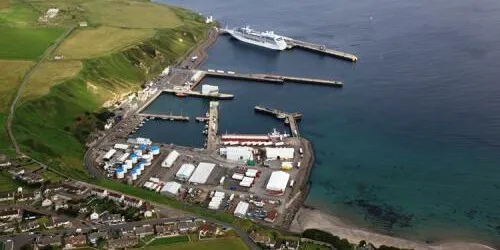 Aerial view of the the Port of Scrabster, Scotland