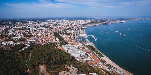 Aerial view of the the Port of Setúbal, Portugal