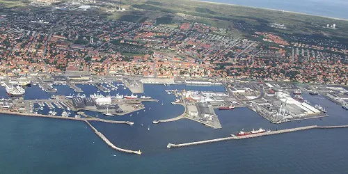 Aerial view of the the Port of Skagen, Denmark