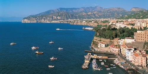 Aerial view of the the Port of Sorrento, Italy