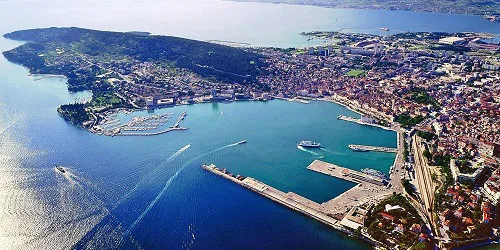 Aerial view of the the Port of Split, Croatia