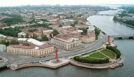 Aerial view of the the Port of St. Petersburg, Russia
