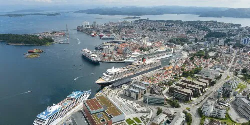 Aerial view of the the Port of Stavanger, Norway