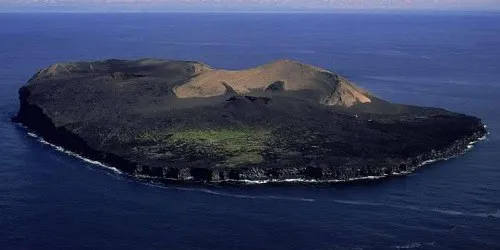 Aerial view of the Port of Surtsey Island, Iceland