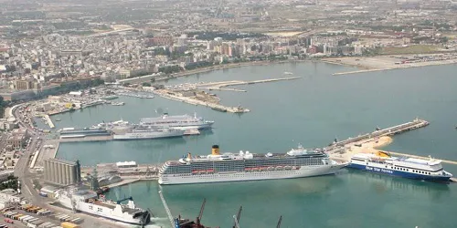 Aerial view of the the Port of Taranto, Italy