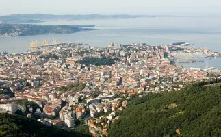 Aerial view of the Port of Trieste, Italy