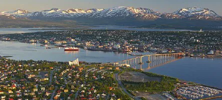 Aerial view of the the Port of Tromsø, Norway