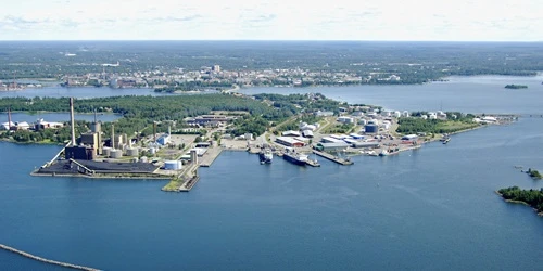Aerial view of the the Port of Vaasa, Finland