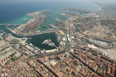 Aerial view of the the Port of Valencia, Spain