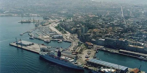 Aerial view of the the Port of Vigo, Spain