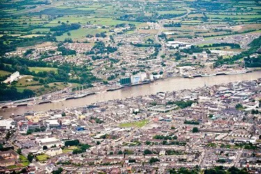 Aerial view of the the Port of Waterford (Dunmore East), Ireland