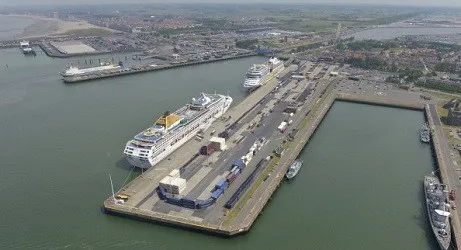 Aerial view of the the Port of Zeebrugge, Belgium