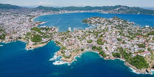 Aerial view of the Port of Acapulco, Mexico