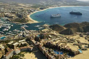 Aerial view of the Port of Cabo San Lucas, Mexico