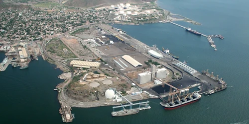 Aerial view of the the Port of Guaymas, Mexico