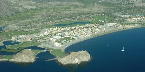 Aerial view of the the Port of Loreto, Mexico