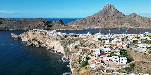 Aerial view of the the Port of San Carlos, Mexico