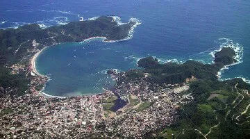 Aerial view of the the Port of Zihuatanejo, Mexico