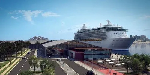Aerial view of the the Port of Abu Dhabi, United Arab Emirates
