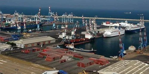 Aerial view of the the Port of Ashdod, Israel