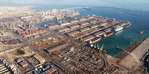 Aerial view of the the Port of Bandar Abbas, Iran