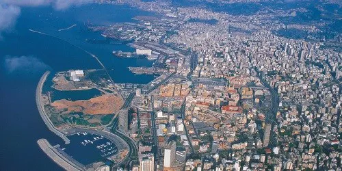 Aerial view of the the Port of Beirut, Lebanon