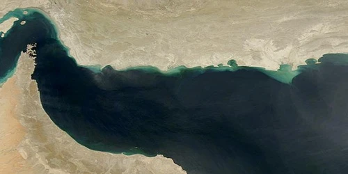 Aerial view of the Gulf of Oman