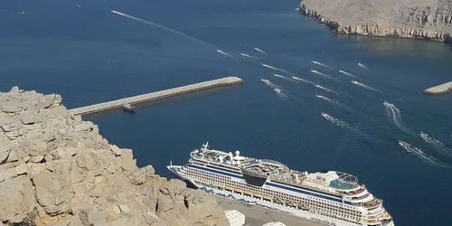 Aerial view of the the Port of Khasab, Oman