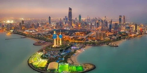 Aerial view of the the Port of Kuwait City, Kuwait