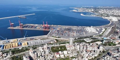 Aerial view of the the Port of Latakia, Syria