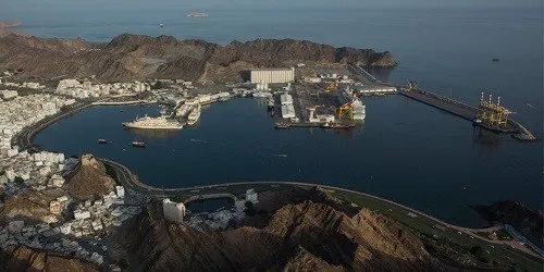 Aerial view of the the Port of Muscat, Oman