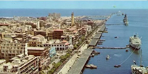 Aerial view of the Port Said, Egypt