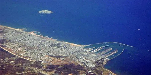Aerial view of the the Port of Tartus, Syria