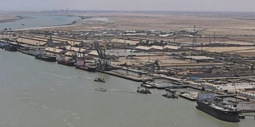 Aerial view of the the Port of Umm Qasr, Iraq
