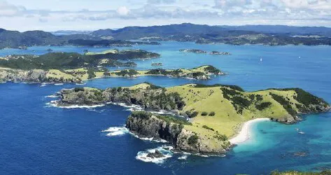Aerial view of the the Port of Bay of Islands, New Zealand