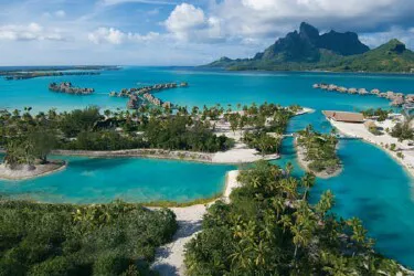 Aerial view of the the Port of Bora Bora, French Polynesia