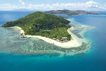 Aerial view of the the Port of Castaway Island, Fiji